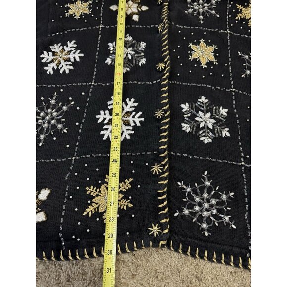 LANE BRYANT Holiday Knit Cardigan Sweater Christmas Festive Heavily Beaded 26/28 - Picture 5 of 9